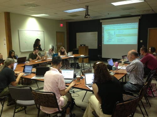 Ontologies workshop attendees working hard to learn OWL and Protege.<br />Photo: Christina Diaz