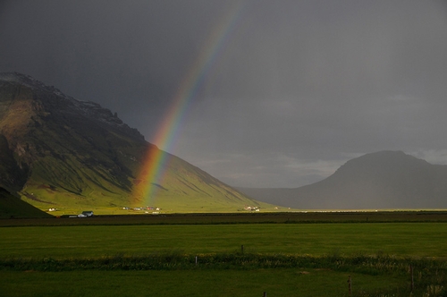 Rainbow, south coast of Iceland