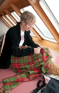 Kiltmaking on the ferry