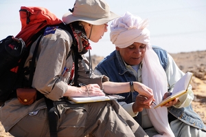 Barb and Dr. Abdel-Aziz Haddad in the field