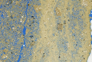 Photomicrograph of deformation band (light color)